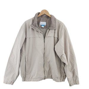Columbia Full Zip Beige Windbreaker Jacket Men's L